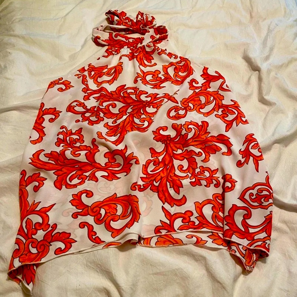 Paisley print halter top